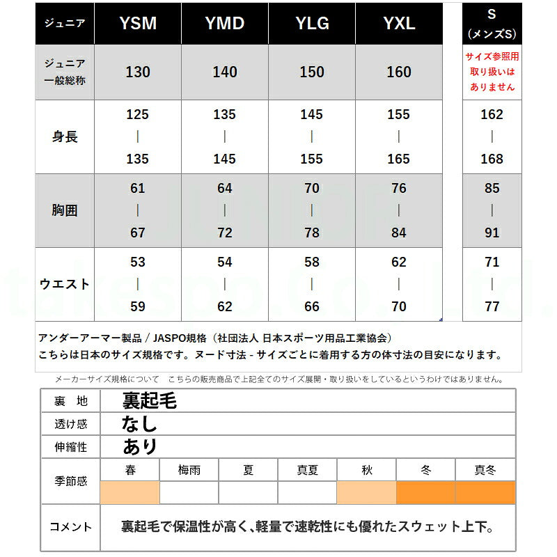 アンダーアーマー スウェット 上下 ジュニア UAライバルフリース ブラック ブルー 1386718