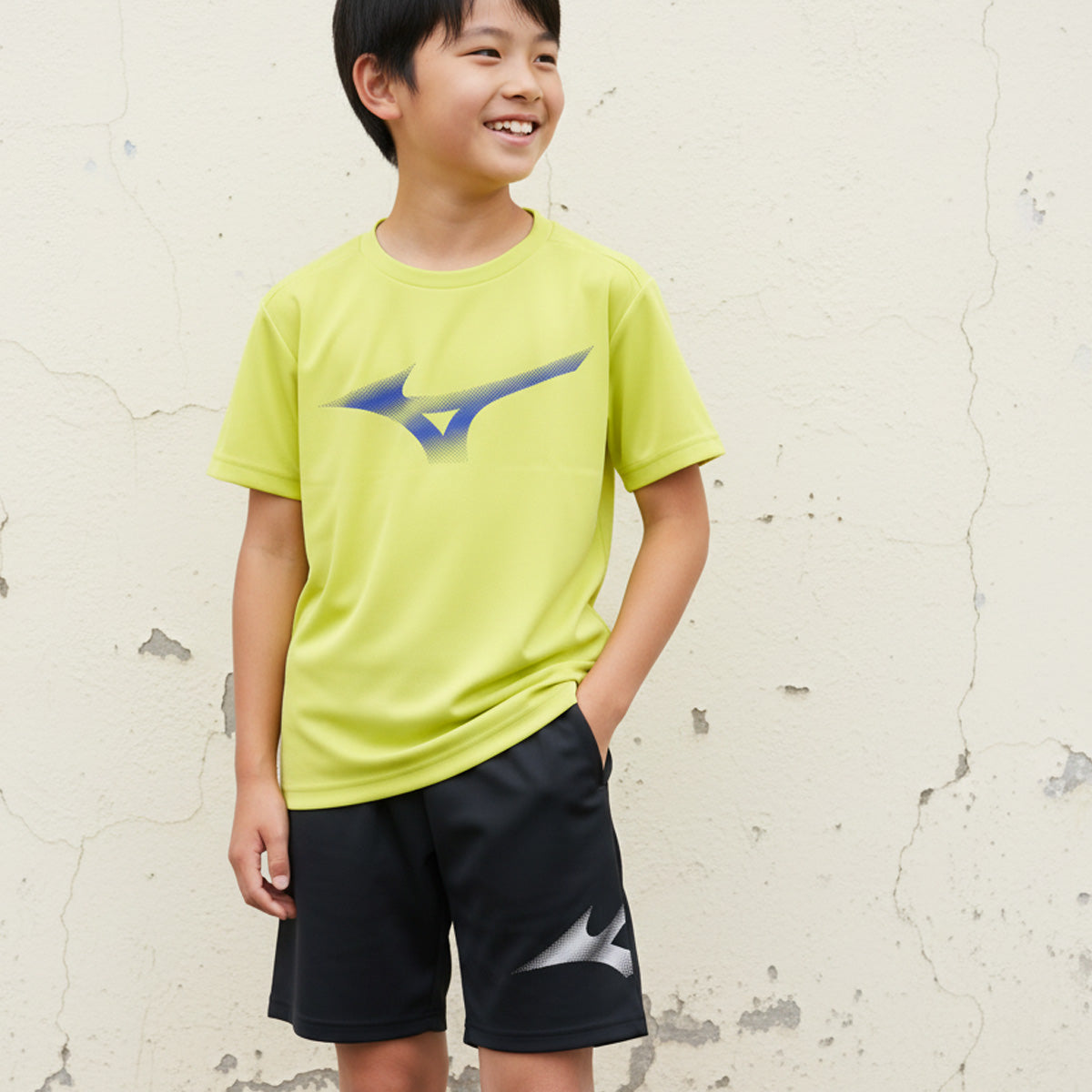 ミズノ Tシャツ ハーフパンツ 上下 ジュニア ネイビー イエロー 32MAD426