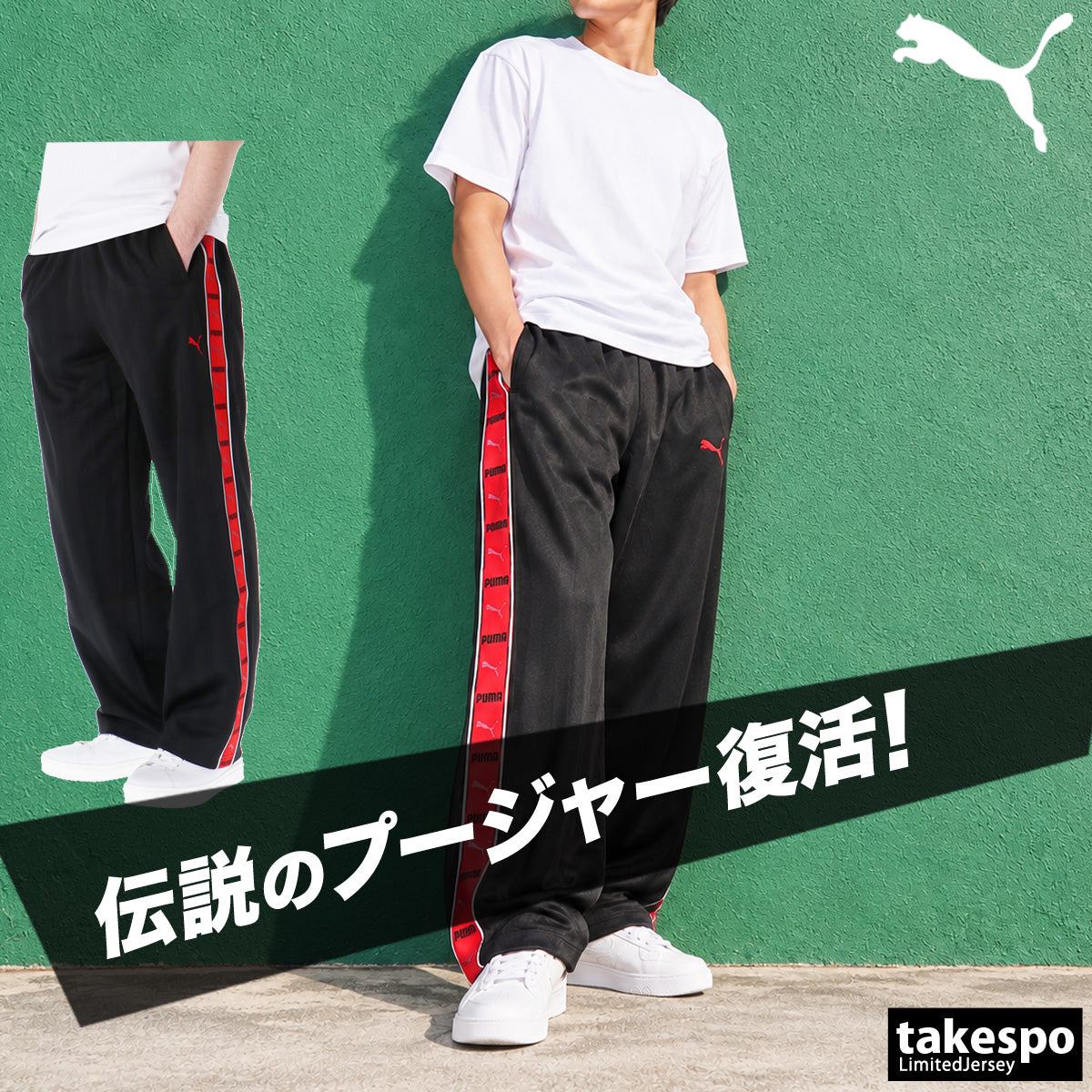 ジャージ 下 メンズ プーマ ロングパンツ SHADOW STRIPE ジャージパンツ トレーニング トラックパンツ プージャー ゆったり シャドーストライプ サイドライン