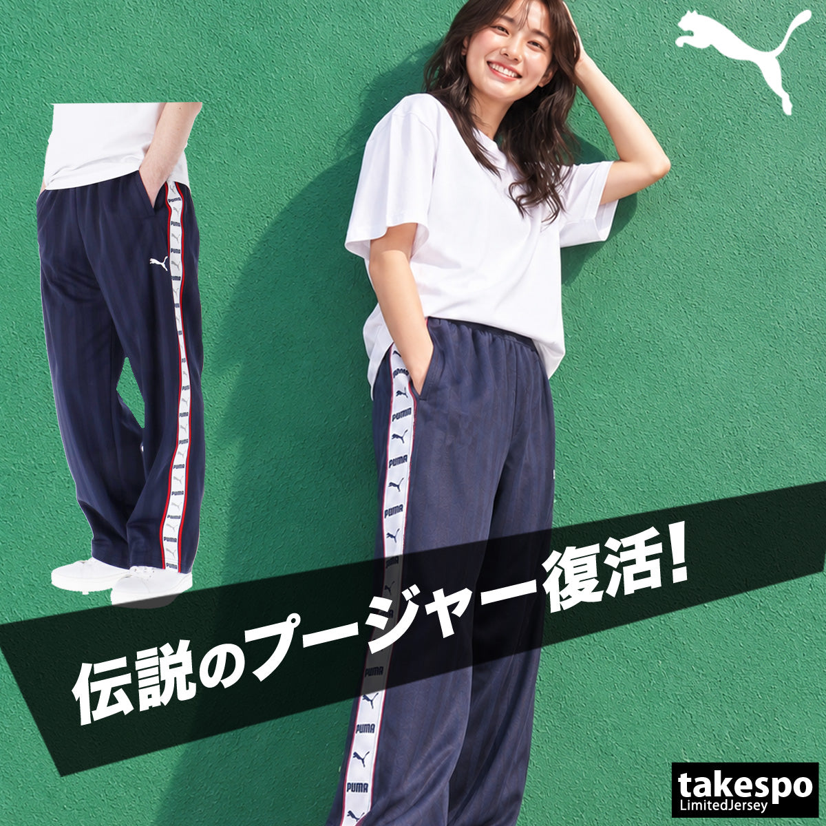 ジャージ 下 メンズ プーマ ロングパンツ SHADOW STRIPE ジャージパンツ トレーニング トラックパンツ プージャー ゆったり シャドーストライプ サイドライン
