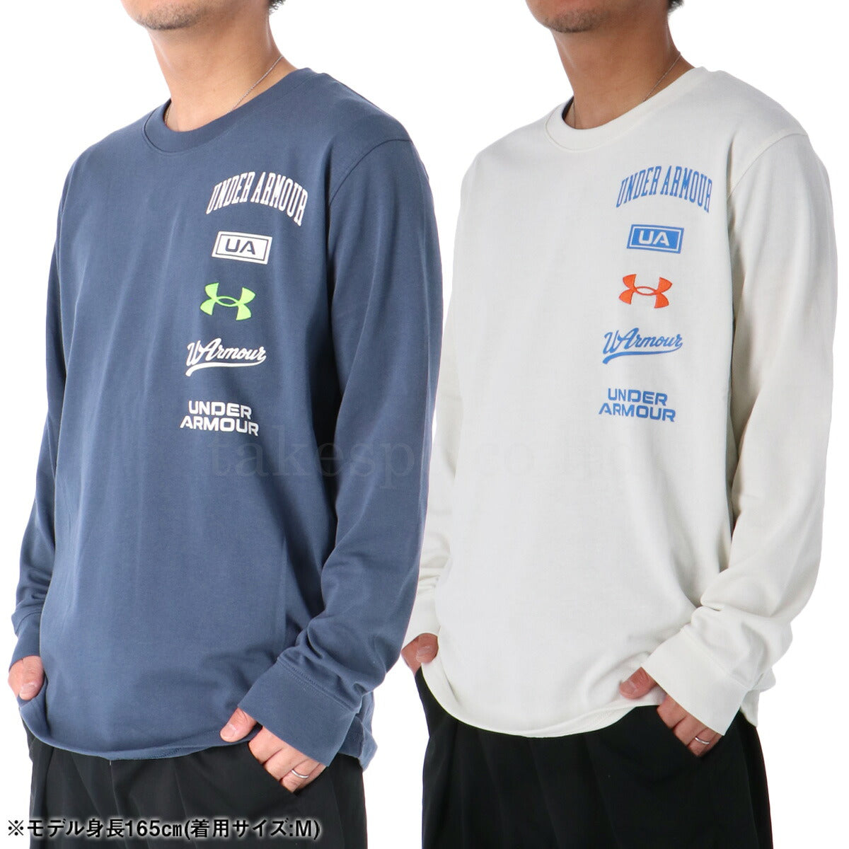 アンダーアーマー Tシャツ メンズ ネイビー ホワイト 6010348