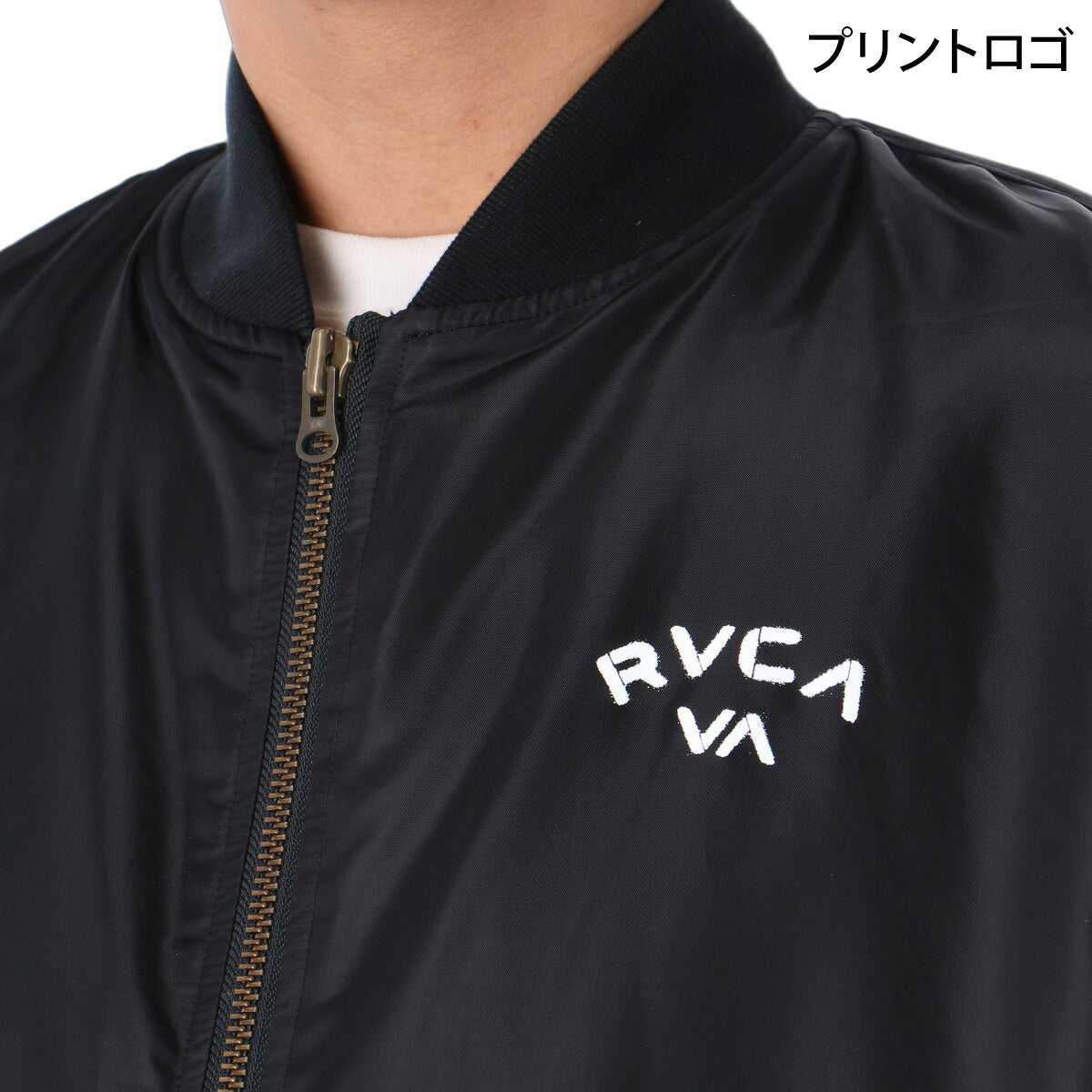 ルーカ メンズ ブランド RVCA MA-1 ボンバージャケット 中綿入り フルジップ バックプリント 黒 保温 BG042757 ブラック 大きいサイズ 有 スポーツウェア トレーニングウェア スポーツ おしゃれ