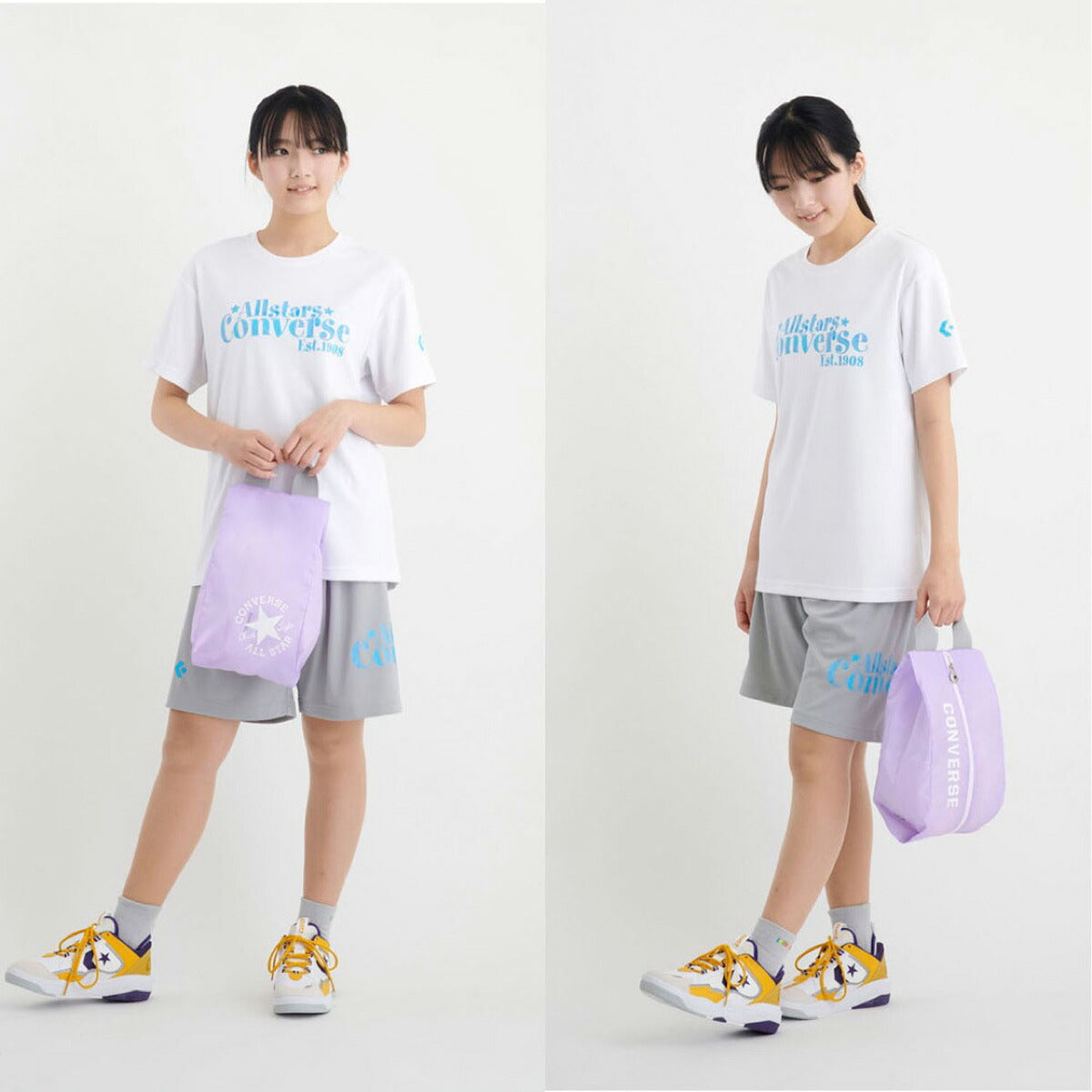 コンバース バッグ メンズ レディース ブランド シューズバッグ シューズケース マルチバッグ バスケットボール 軽量 カバン バック 部活 グリーン イエロー ピンク パープル CONVERSE