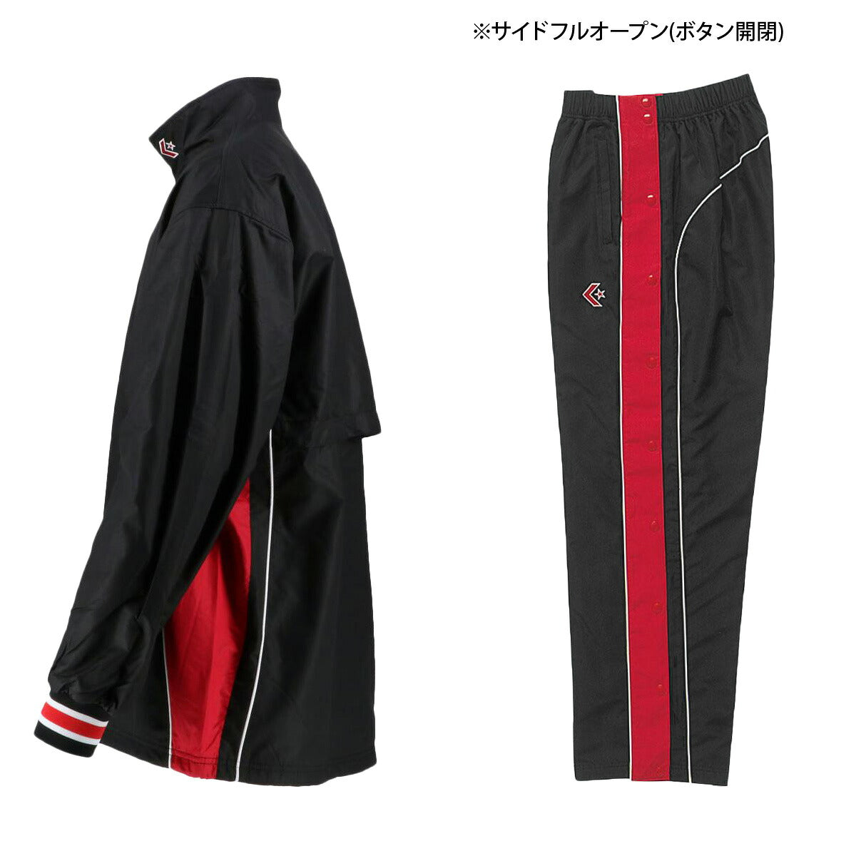 コンバース ウインドブレーカー 上下 メンズ レディース ブラック ホワイト ブルー ネイビー CB182102S