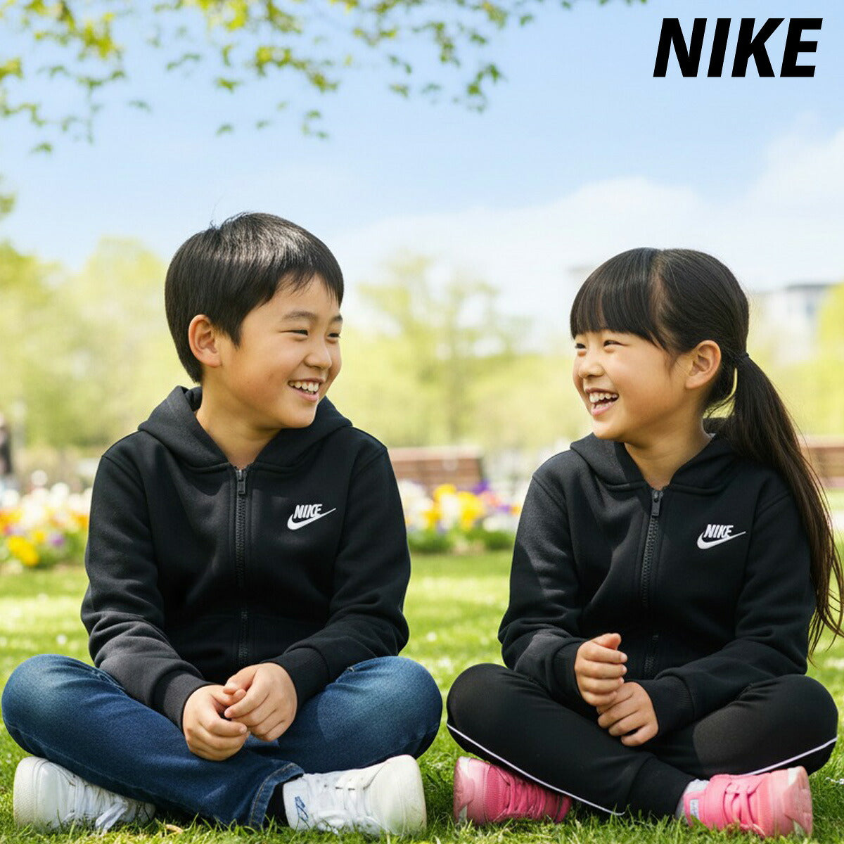 ナイキ パーカー スウェット フーディ クラブ フリース スウェットパーカー ジュニア ブランド フルジップ NIKE フード付き FD3004 010 黒 ブラック 男 女の子 キッズ スポーツウェア