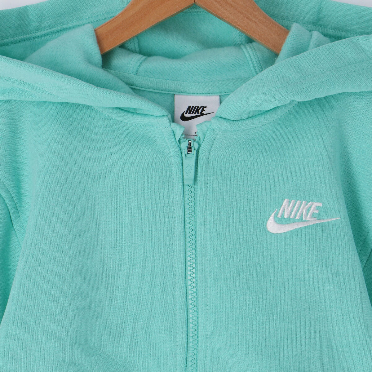 ナイキ パーカー スウェット フーディ クラブ FT フルジップ スウェットパーカー ジュニア ブランド NIKE 裏毛 綿混 FD3017 349 3ds 緑 グリーン SALE セール 男 女の子 キッズ