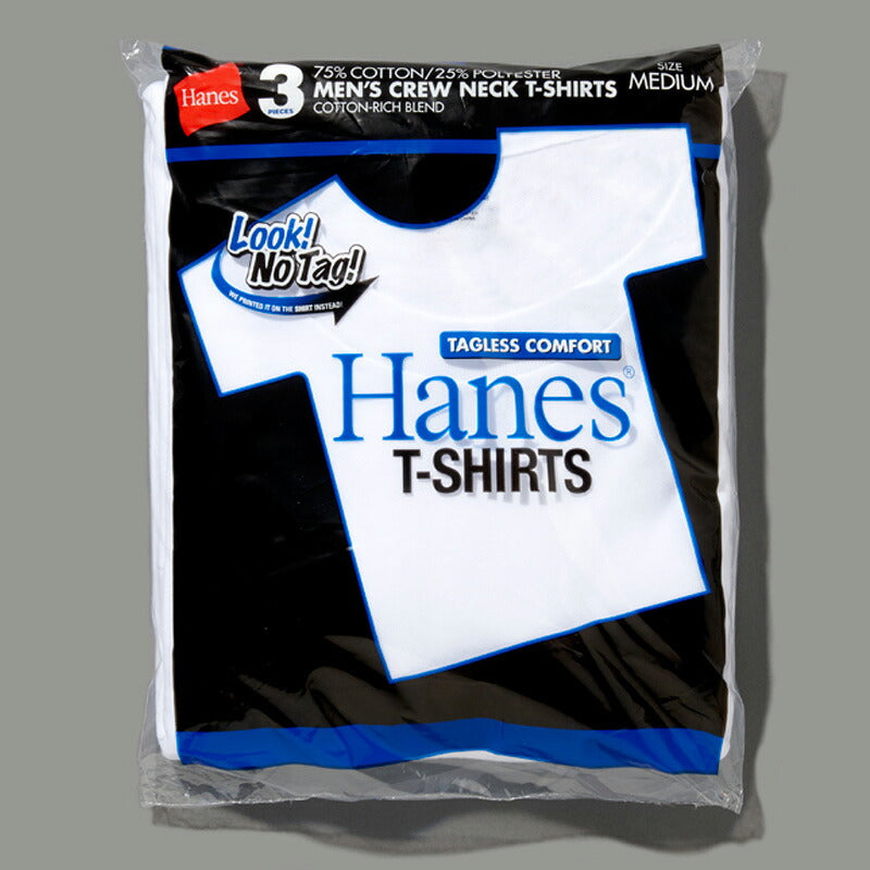 ヘインズ 半袖 吸汗 速乾 3P-T Tシャツ メンズ ブランド Hanes 3枚組 クルーネック 無地 青ラベル ドライ HM2115G ホワイト 大きいサイズ 有 スポーツウェア トレーニングウェア スポーツ