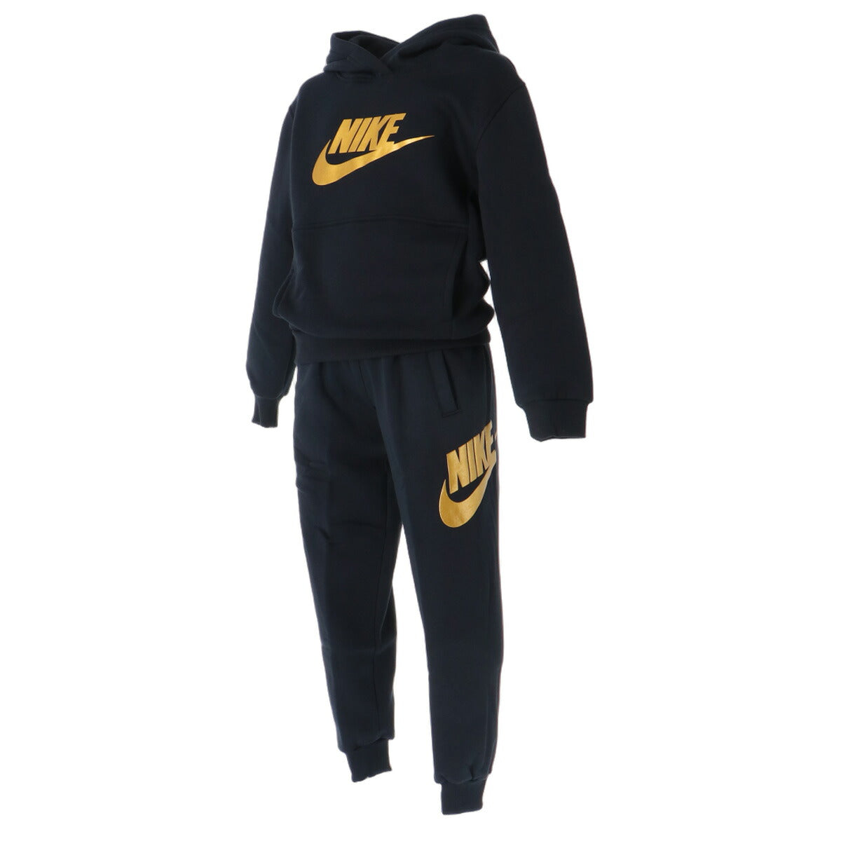 ナイキ クラブ フリース スウェット 上下 セットアップ ジュニア ブランド NIKE フード付き フーディ 裏起毛 プルオーバー IM4545 010 黒 ブラック 上下セット 男 女の子 キッズ スポーツウェア