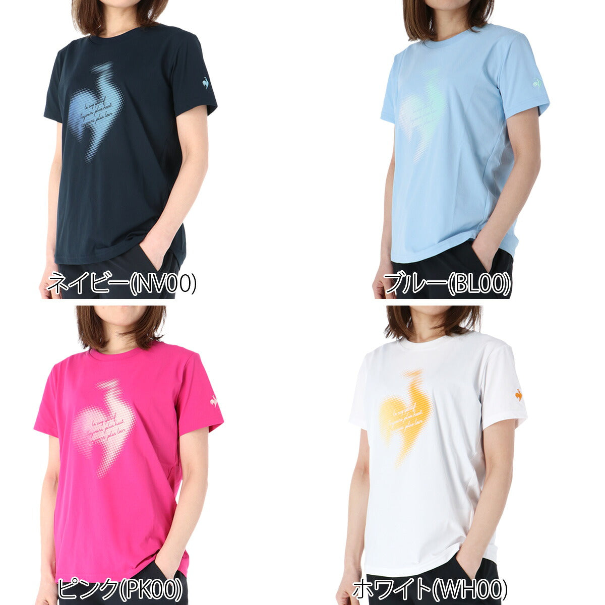 ルコック Tシャツ レディース ヘランカ ネイビー ブルー ピンク ホワイト LT6SHT01L