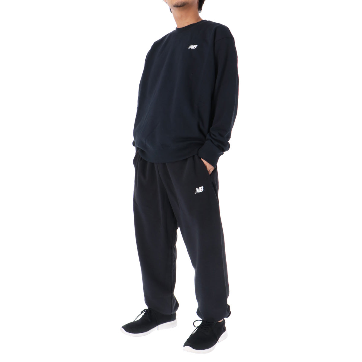 ニューバランス スウェット 上下 メンズ Sport Essentials 黒 ブラック MT41507