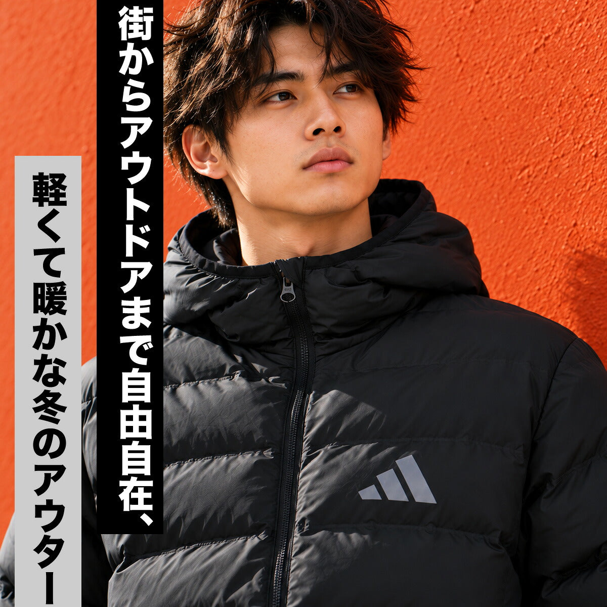 アディダス テレックス メンズ ブランド adidas フード付き フーディ フルジップ ワンポイント 黒 保温 はっ水 撥水 防風 QD134 ブラック 大きいサイズ 有 スポーツウェア トレーニングウェア スポーツ
