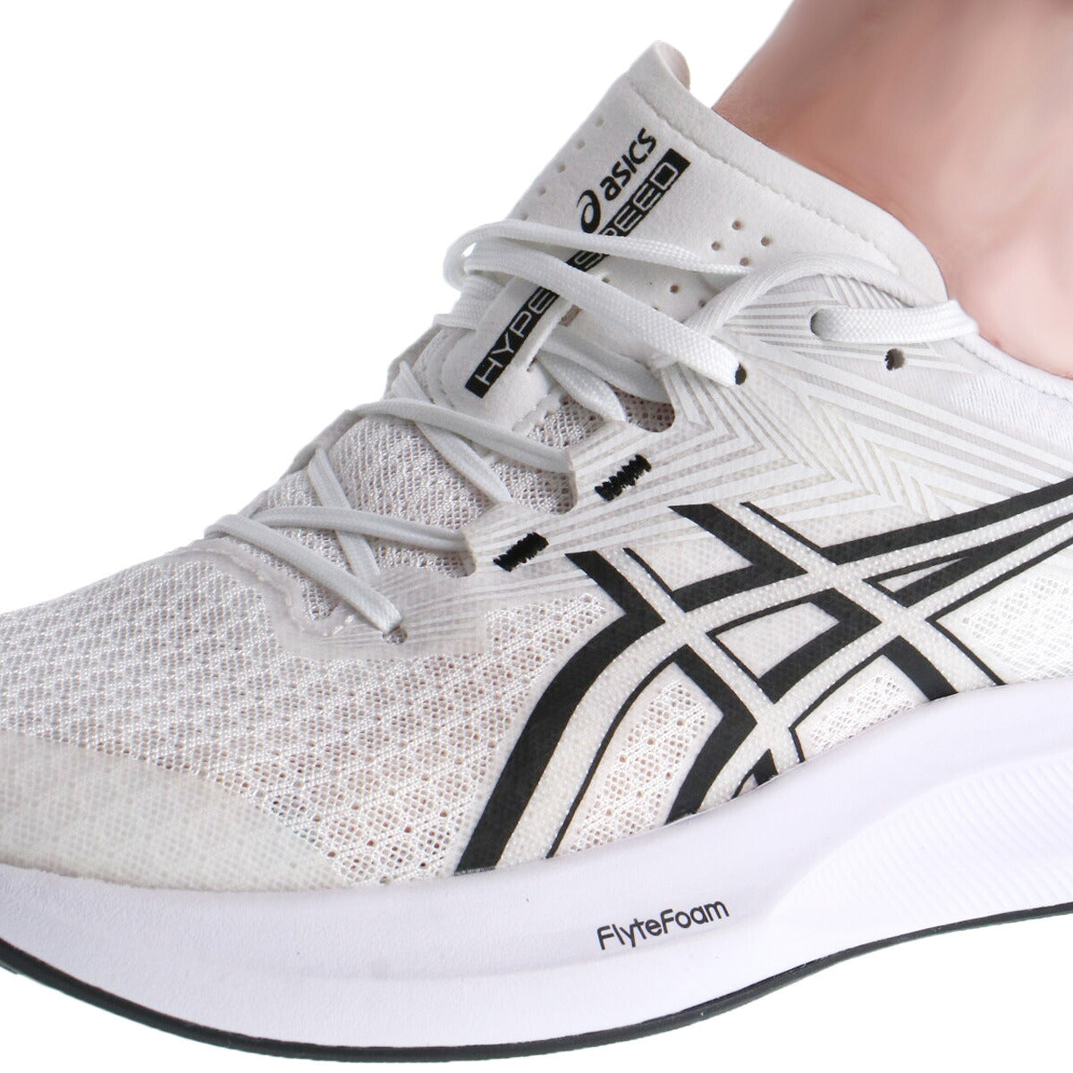 アシックス シューズ レディース ハイパースピード 5 ブラック ホワイト レッド 1012B863