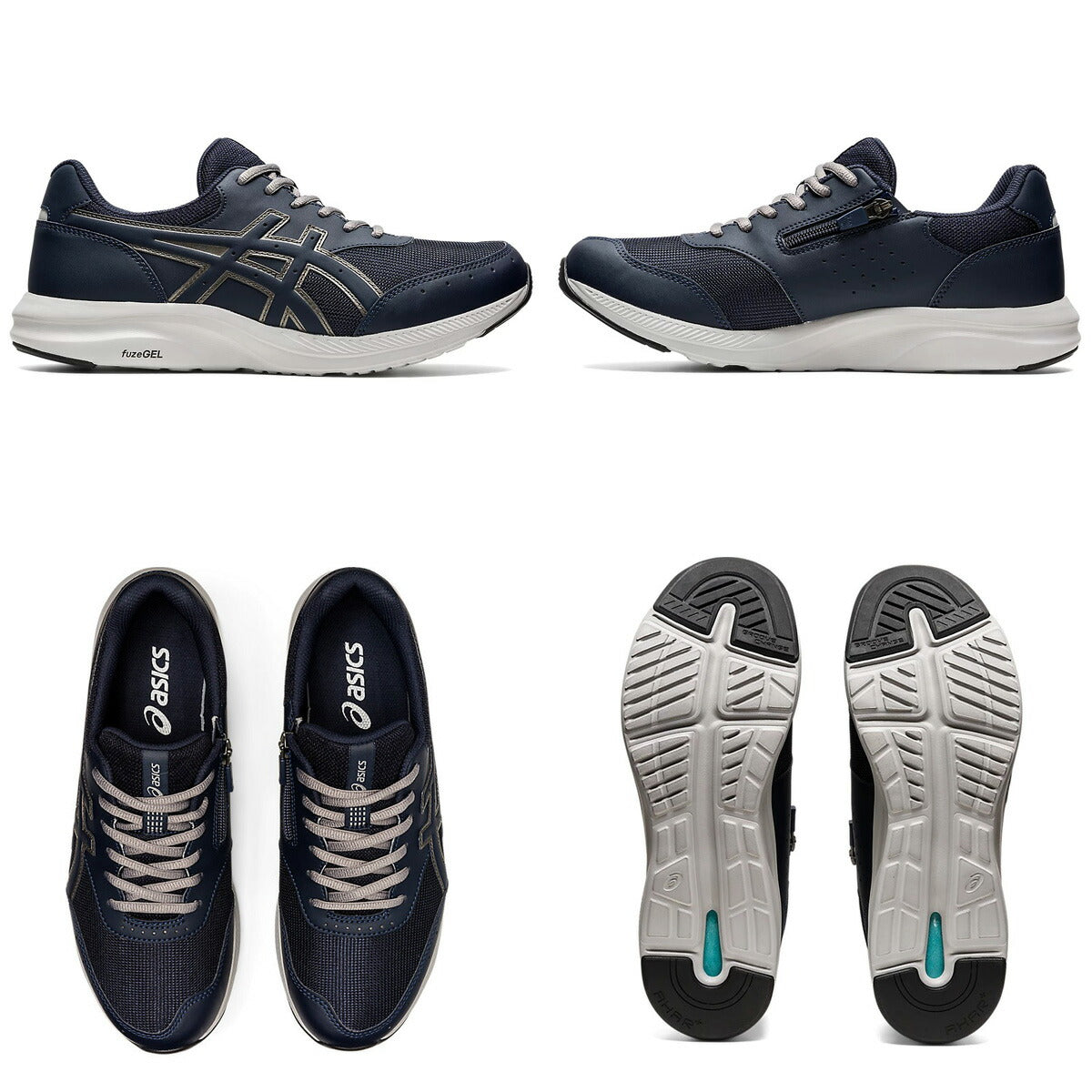 アシックス シューズ メンズ ゲルファンウォーカー ブラック グレー ネイビー 1291A042