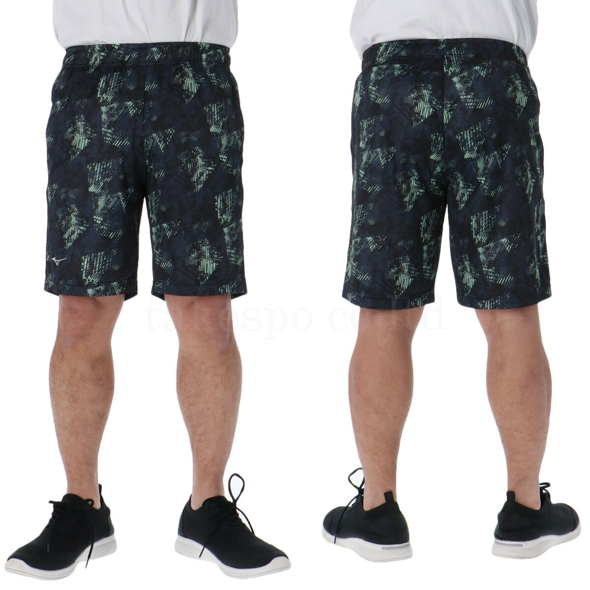 ミズノ Tシャツ ハーフパンツ 上下 メンズ グラフィック ブラック ネイビー ブルー レッド 12JACT57