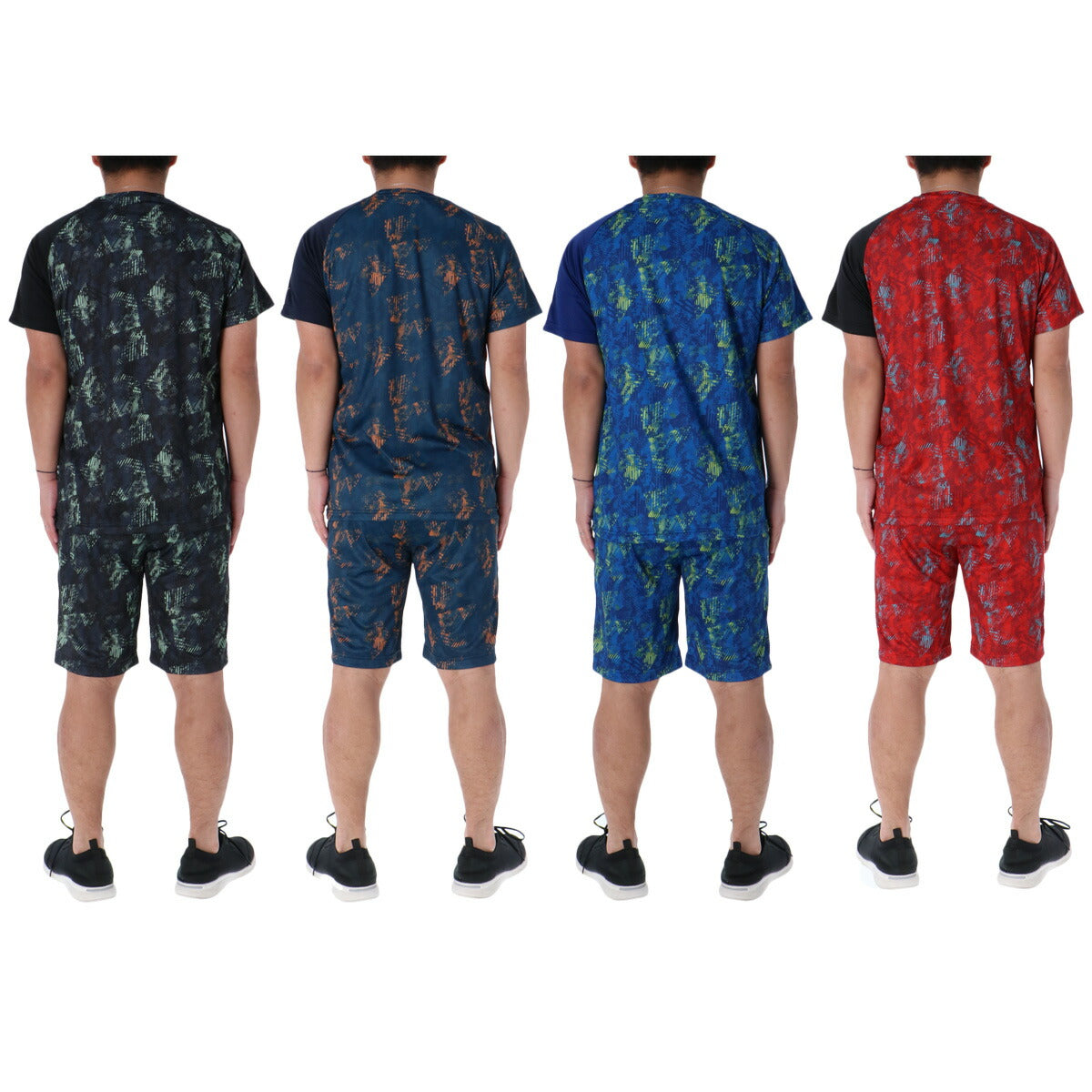 ミズノ Tシャツ ハーフパンツ 上下 メンズ グラフィック ブラック ネイビー ブルー レッド 12JACT57
