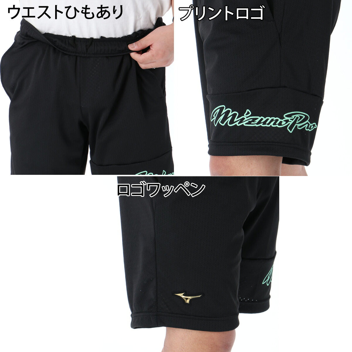 ミズノ ミズノプロ Tシャツ ハーフパンツ 上下 セットアップ メンズ ブランド Mizuno 速乾 吸水 吸汗 ドライ 薄手 軽量 高通気 ユニセックス 12JADT50 ブラック ブルー グリーン 上下セット 大きいサイズ 有