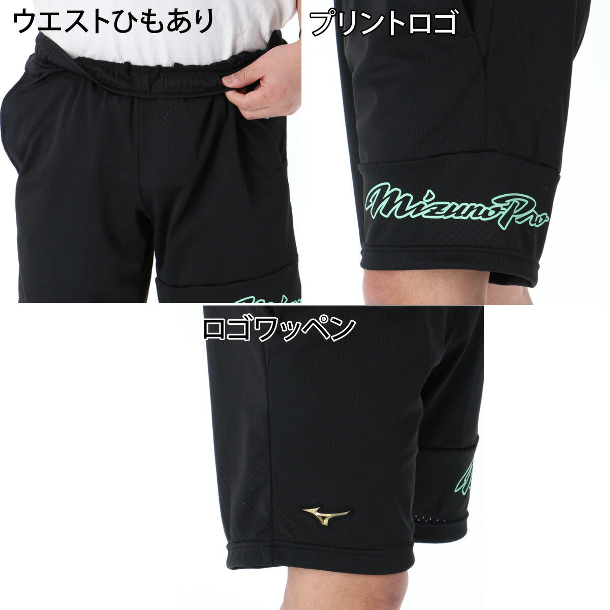 ミズノ Tシャツ ハーフパンツ 上下 メンズ ミズノプロ ブラック ブルー グリーン 12JADT50