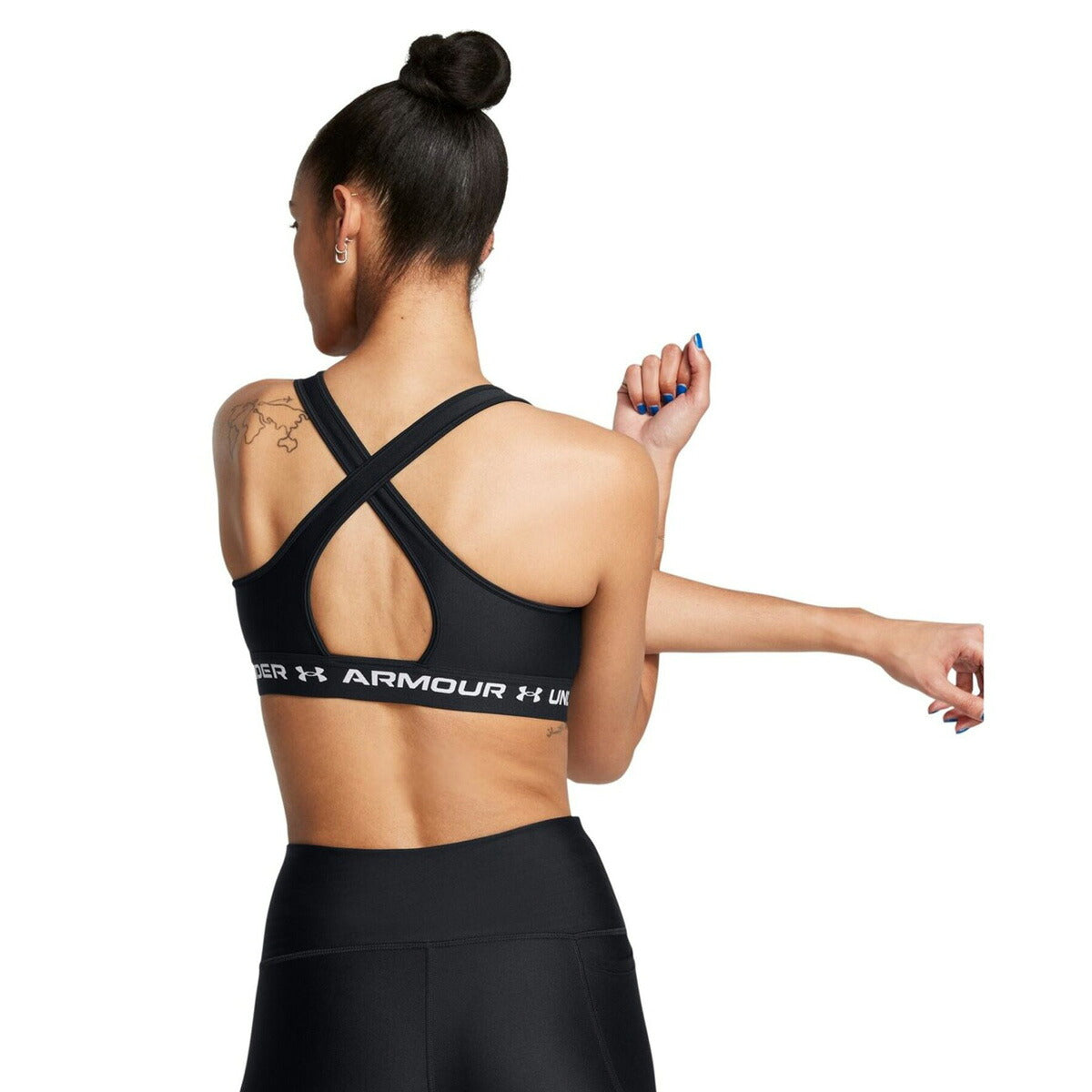 アンダーアーマー コンプレッション スポーツブラ レディース ブランド UNDER ARMOUR スポブラ 抗菌 防臭 ミディアムサポート 吸汗 速乾 クロスバック ダンス 1361034 3ds ブラック ホワイト ピンク パープル