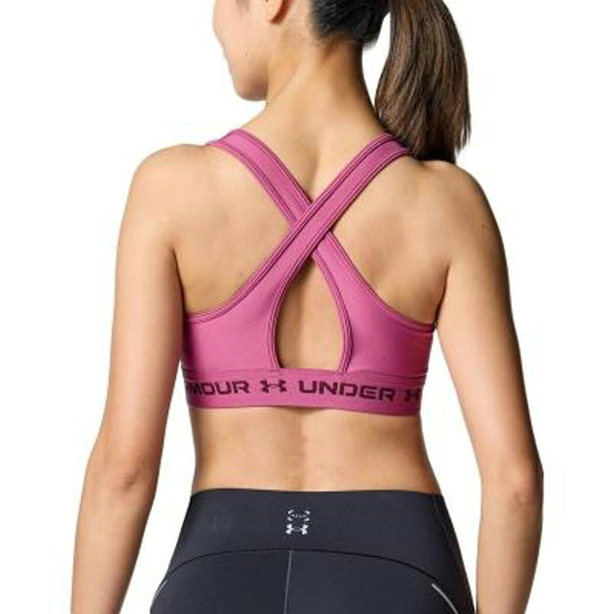 アンダーアーマー コンプレッション スポーツブラ レディース ブランド UNDER ARMOUR スポブラ 抗菌 防臭 ミディアムサポート 吸汗 速乾 クロスバック ダンス 1361034 3ds ブラック ホワイト ピンク パープル