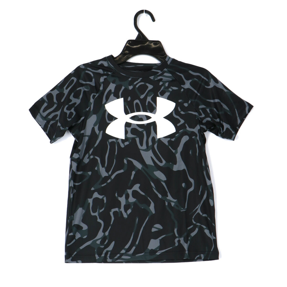 アンダーアーマー Tシャツ ハーフパンツ 上下 ジュニア ブラック グリーン 1363278