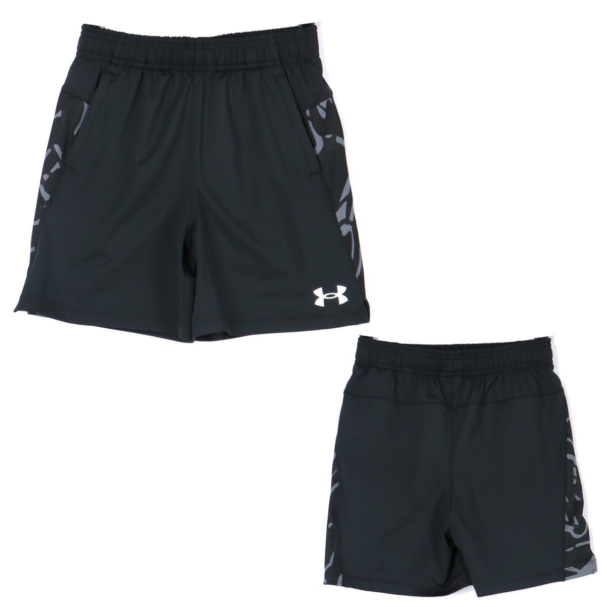 アンダーアーマー Tシャツ ハーフパンツ 上下 セットアップ ジュニア ブランド UNDER ARMOUR グラフィック ストレッチ 速乾 吸水 吸汗 ドライ 黒 抗菌 防臭 1363278 上下セット 男 女の子 キッズ 男の子 プラクティスシャツ プラシャツ スポーツウェア トレーニングウェア スポーツ おしゃれ - 【公式】限定ジャージのタケスポ（Limited jersey takespo）