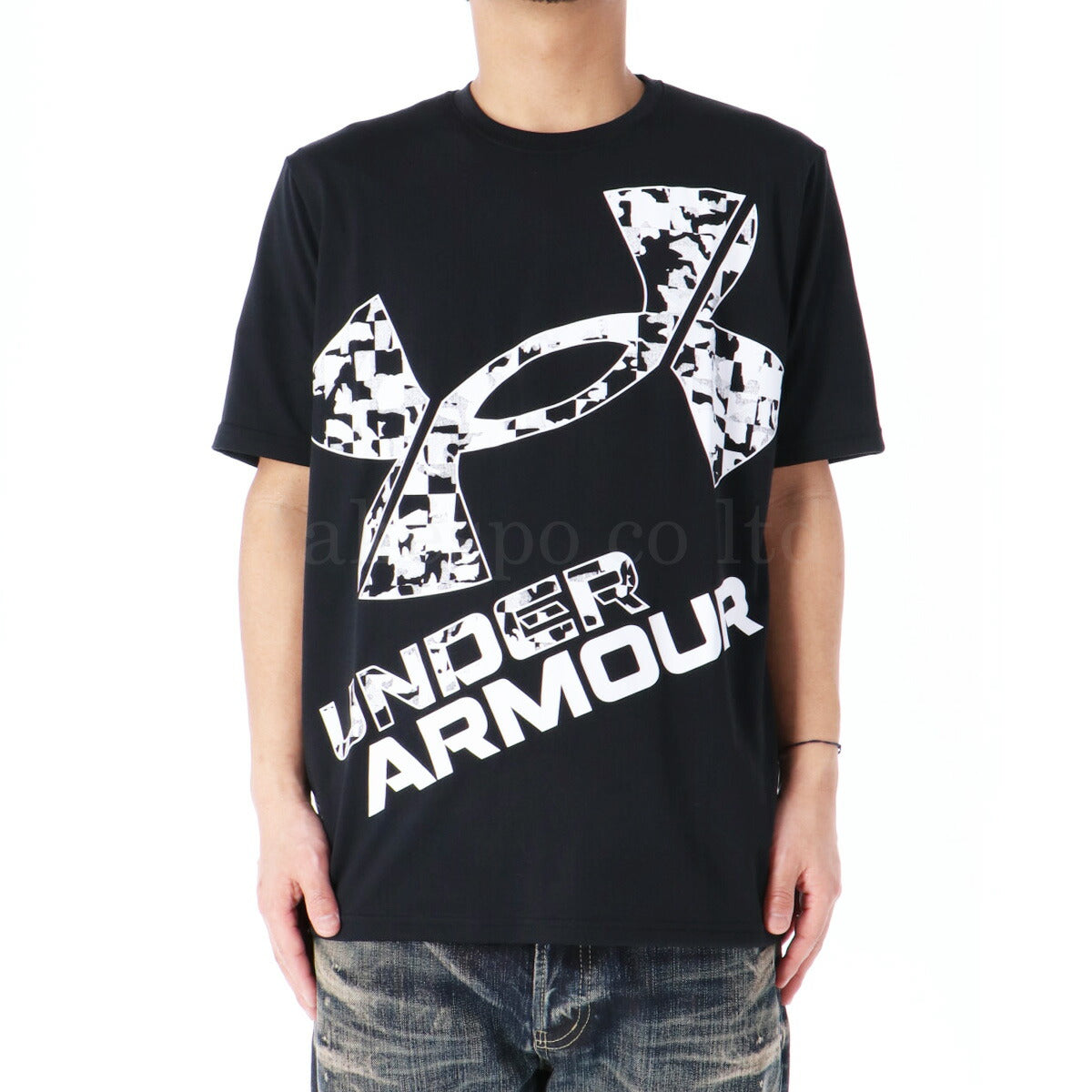 アンダーアーマー Tシャツ メンズ UA TECH BIG LOGO SS SEASONAL ブラック ホワイト 1384796