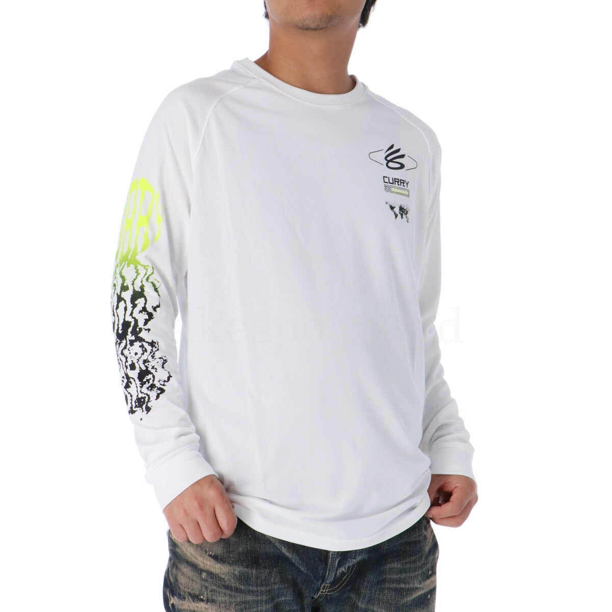 アンダーアーマー Tシャツ メンズ カリー テック ブラック ホワイト 1388346