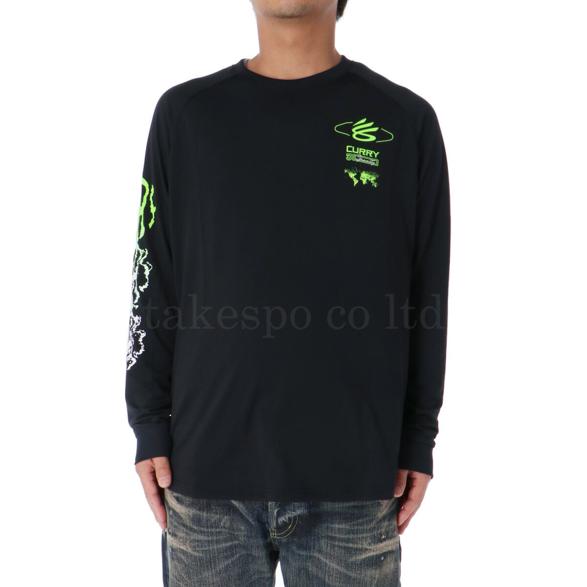 アンダーアーマー Tシャツ メンズ カリー テック ブラック ホワイト 1388346