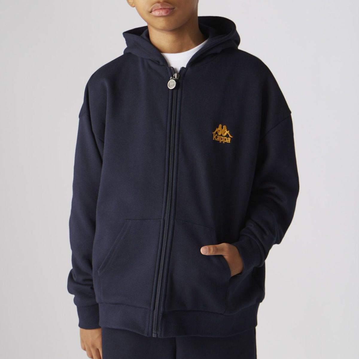 カッパ スウェットパーカー ジュニア AUTHENTIC グレー ネイビー ブルー 144602