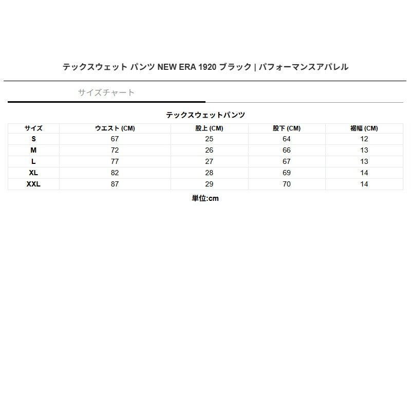 ニューエラ ロングパンツ メンズ 1920 ブラック グレー 14674788B