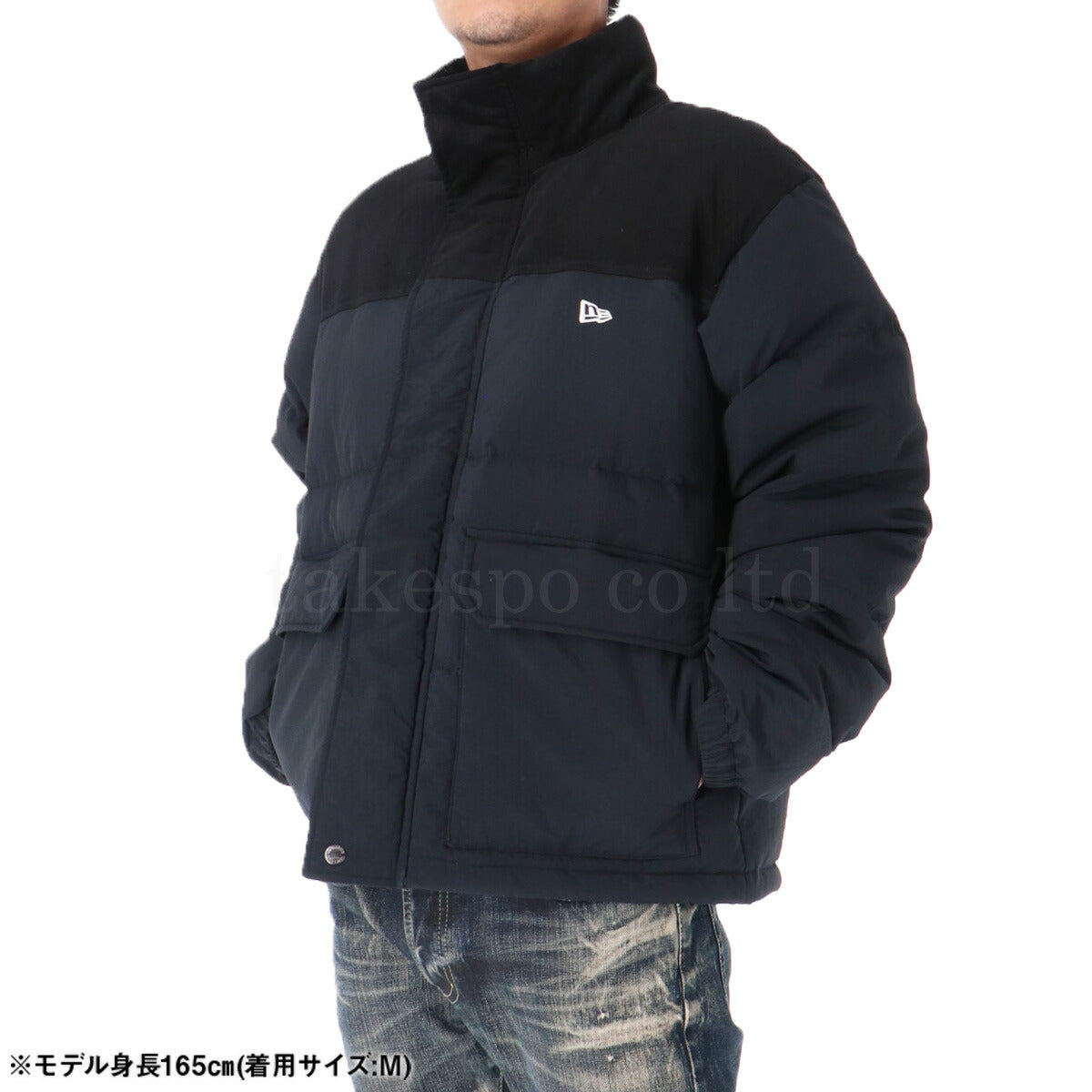 ニューエラ ダウンジャケット メンズ コンビ ネイビー ブラック 14682726T