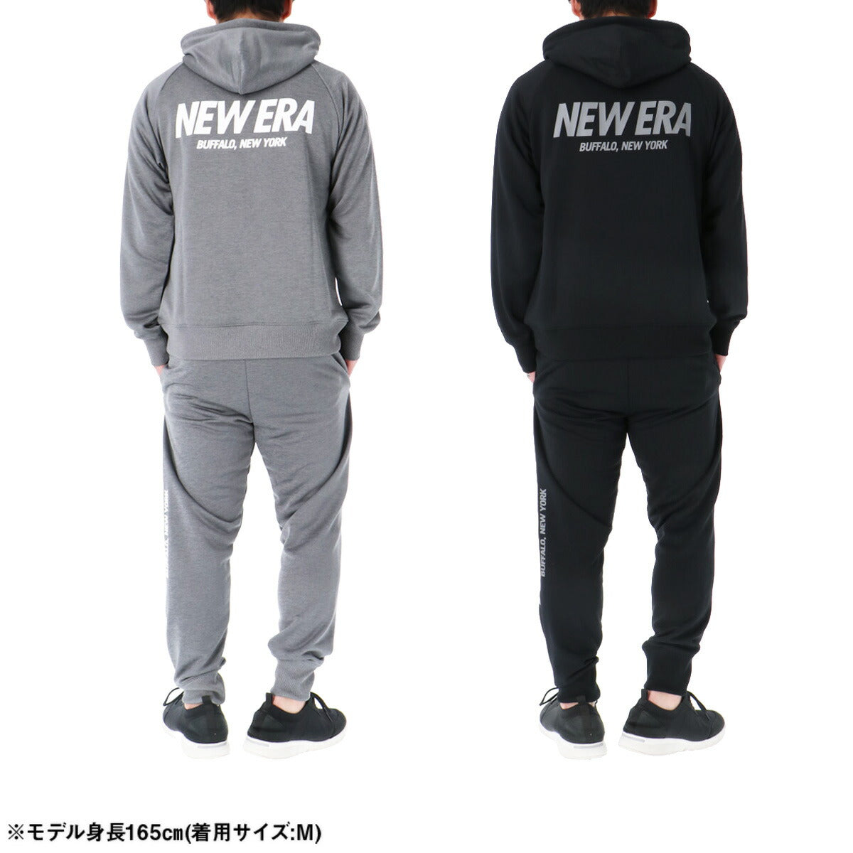 ニューエラ パフォーマンス スウェット 上下 セットアップ メンズ ブランド NEW ERA フード付き フーディ プルオーバー 速乾 吸水 吸汗 ドライ 黒 帯電防止 バックプリント付き 14744573S グレー ブラック 新作