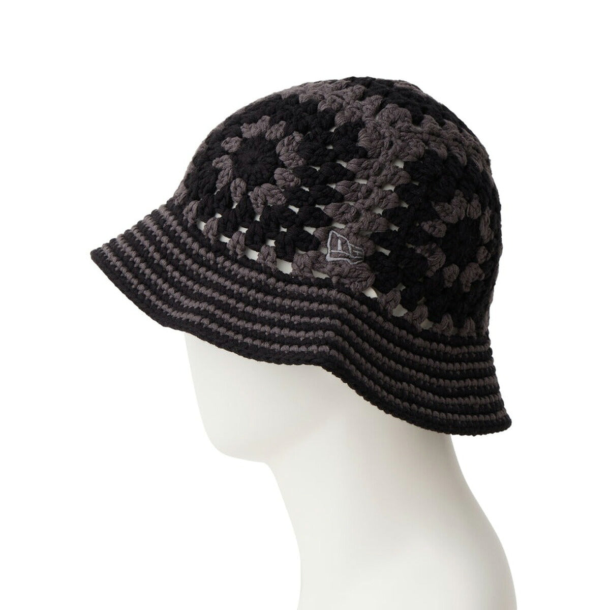 ニューエラ バケットハット メンズ レディース バケハ ブランド NEW ERA クロシェ ニット帽 ニット アウトドア 帽子 ヒッピー カギ編み 白 黒 14744715A グレー ブルー ブラック ホワイト