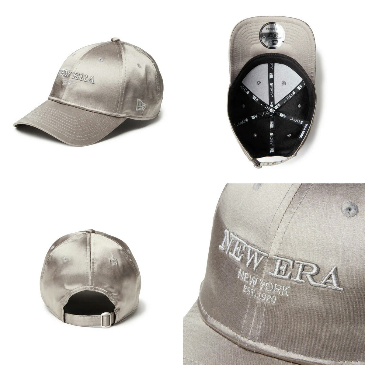 ニューエラ メンズ レディース シルバー カーキグリーン ブラック ネイビー ブランド 帽子 サテン 黒 NEW ERA 14744842H スポーツ おしゃれ