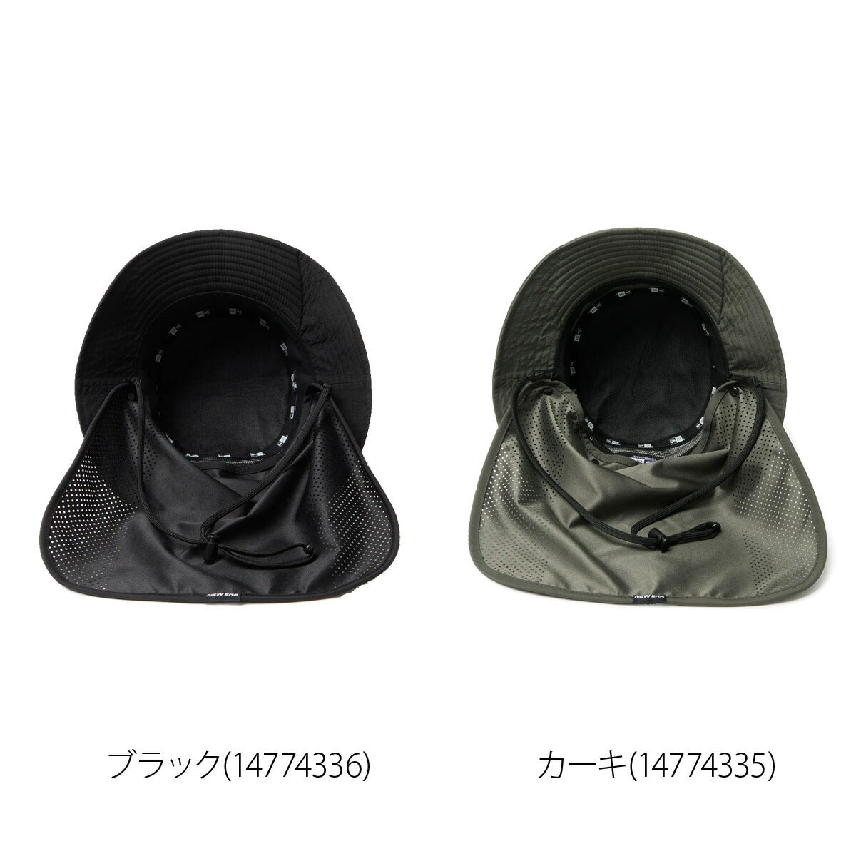 ニューエラ キャップ メンズ レディース カーキグリーン ブラック ブランド バケットハット バケハ はっ水 撥水 抗菌 黒 アウトドア アドベンチャーハット 男女兼用 日焼け対策 熱中症対策 キャンプ 海 フェス NEW
