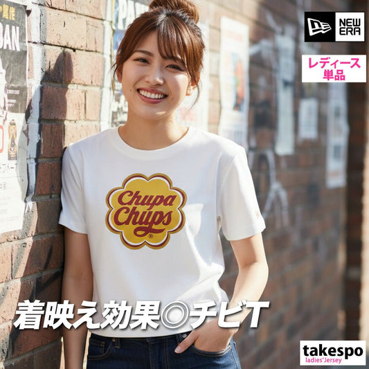 ニューエラ 半袖 チュッパチャプス Tシャツ レディース ブランド NEW ERA チビT 白 14864375T 新作 かわいい 大きいサイズ 有 トップス ウォーキング ウェア スポーツウェア トレーニングウェア スポーツ おしゃれ - 【公式】限定ジャージのタケスポ（Limited jersey takespo）