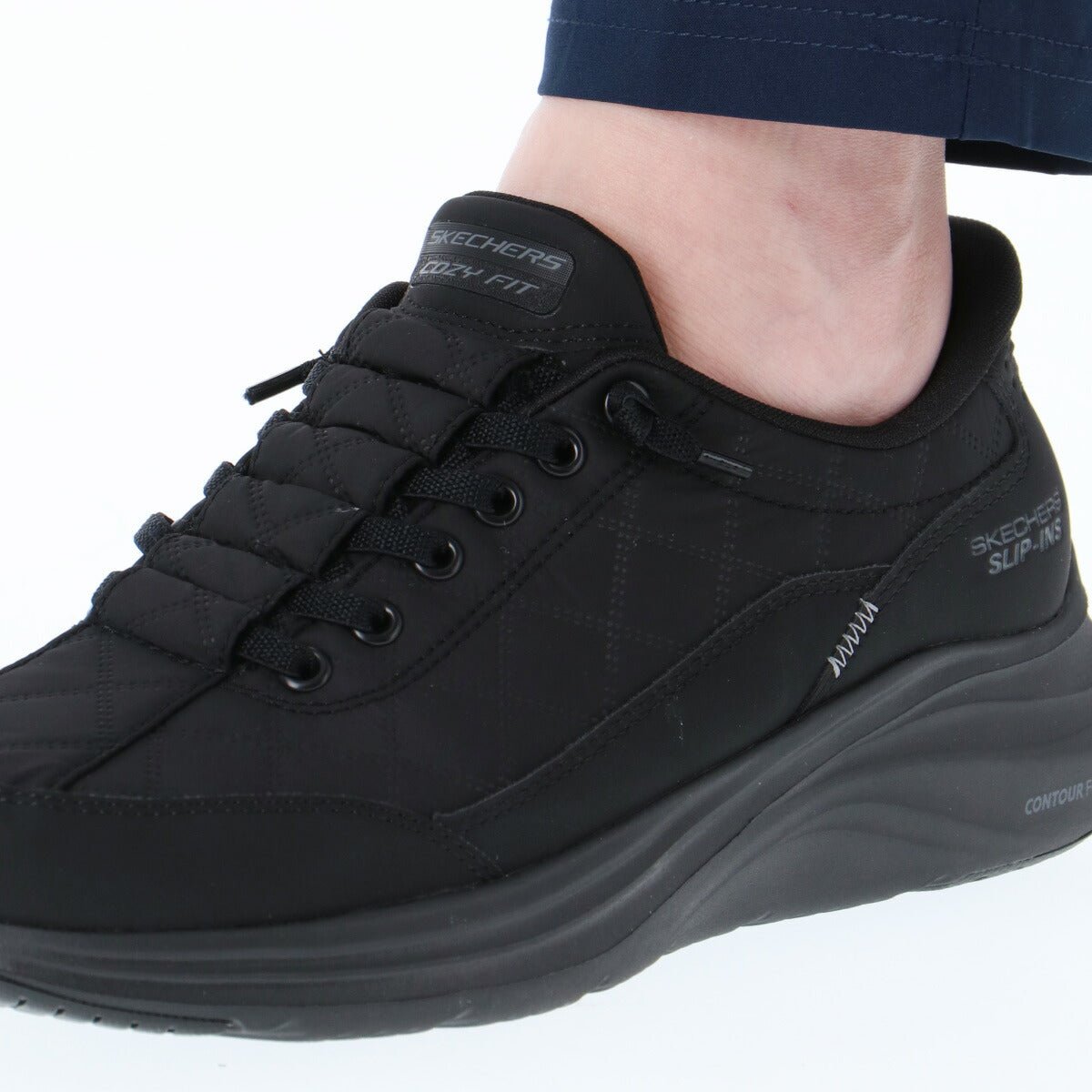 ウォーキングシューズ レディース スケッチャーズ スリップインズ コージーフィット 立ったまま履ける ハンズフリー ローカット ウォーキング シューズ 黒 白 レザー 合皮 スポーツ ブランド ダイエット スニーカー 通勤 旅行 SKECHERS 150404 あす楽 3ds SALE セール かわいい 大きいサイズ 有 おしゃれ - 【公式】限定ジャージのタケスポ（Limited jersey takespo）