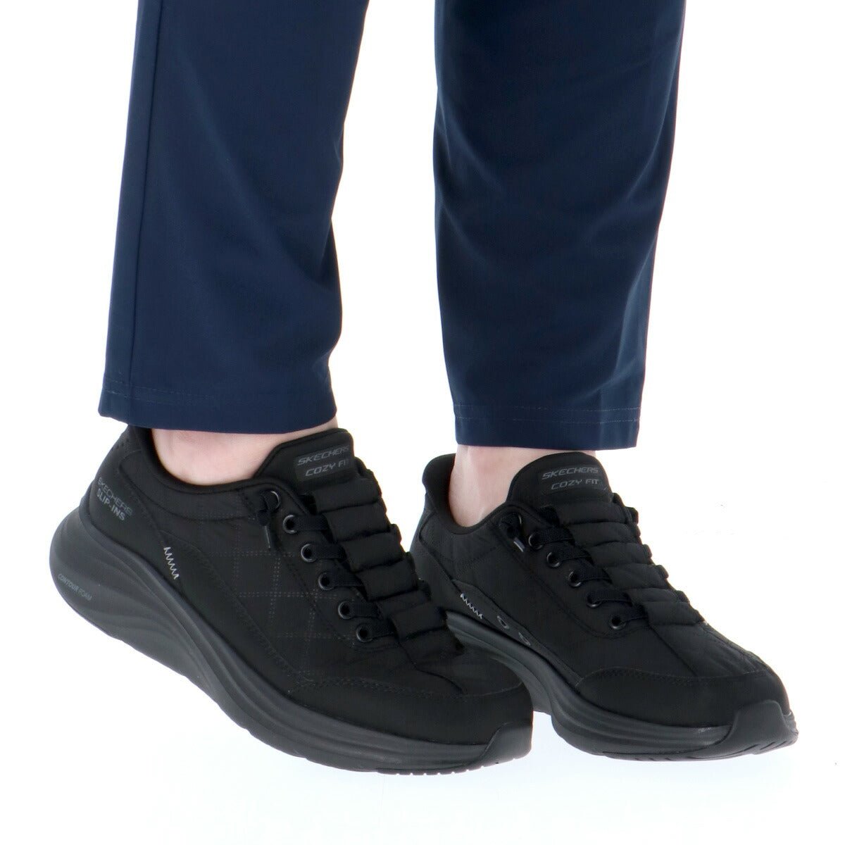 ウォーキングシューズ レディース スケッチャーズ スリップインズ コージーフィット 立ったまま履ける ハンズフリー ローカット ウォーキング シューズ 黒 白 レザー 合皮 スポーツ ブランド ダイエット スニーカー 通勤 旅行 SKECHERS 150404 あす楽 3ds SALE セール かわいい 大きいサイズ 有 おしゃれ - 【公式】限定ジャージのタケスポ（Limited jersey takespo）