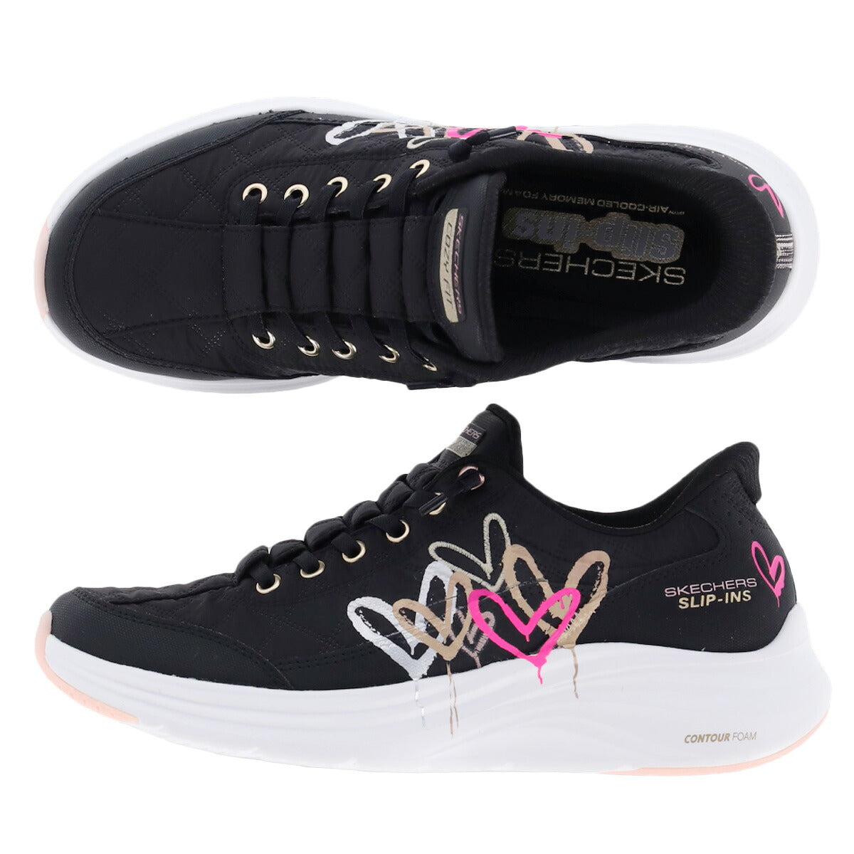 スケッチャーズ スリップインズ ジェームズ コージーフィット シューズ レディース ブランド スニーカー SKECHERS スリッポン 靴 くつ 手を使わず履ける 履きやすい ハンズフリー ゴムひも ローカット