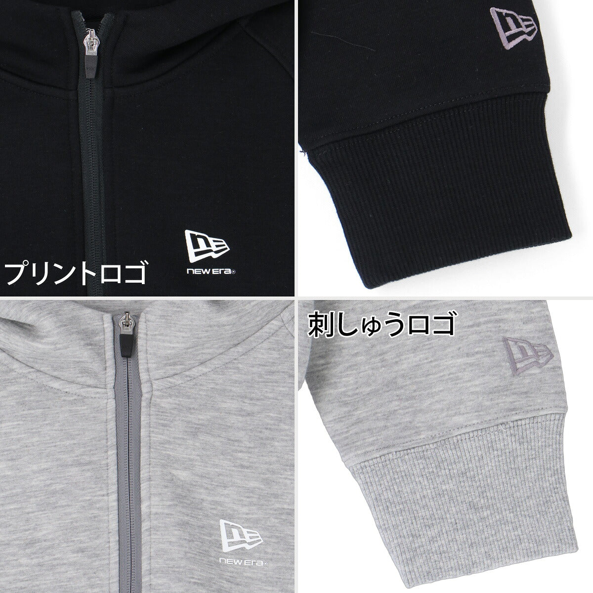 ニューエラ テックスウェット スウェット 上下 セットアップ ジュニア ブランド NEW ERA フード付き フーディ 黒 バックプリント フルジップ 15135380S ブラック グレー 上下セット 男 女の子 キッズ