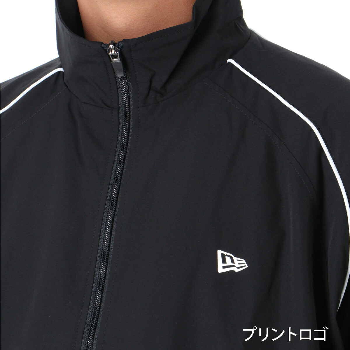 ニューエラ ウインドブレーカー 上下 セットアップ メンズ ブランド NEW ERA 裏メッシュ フルジップ バックプリント 黒 はっ水 撥水 ストレッチ 15135422S ブラック ベージュ 新作 上下セット 大きいサイズ 有