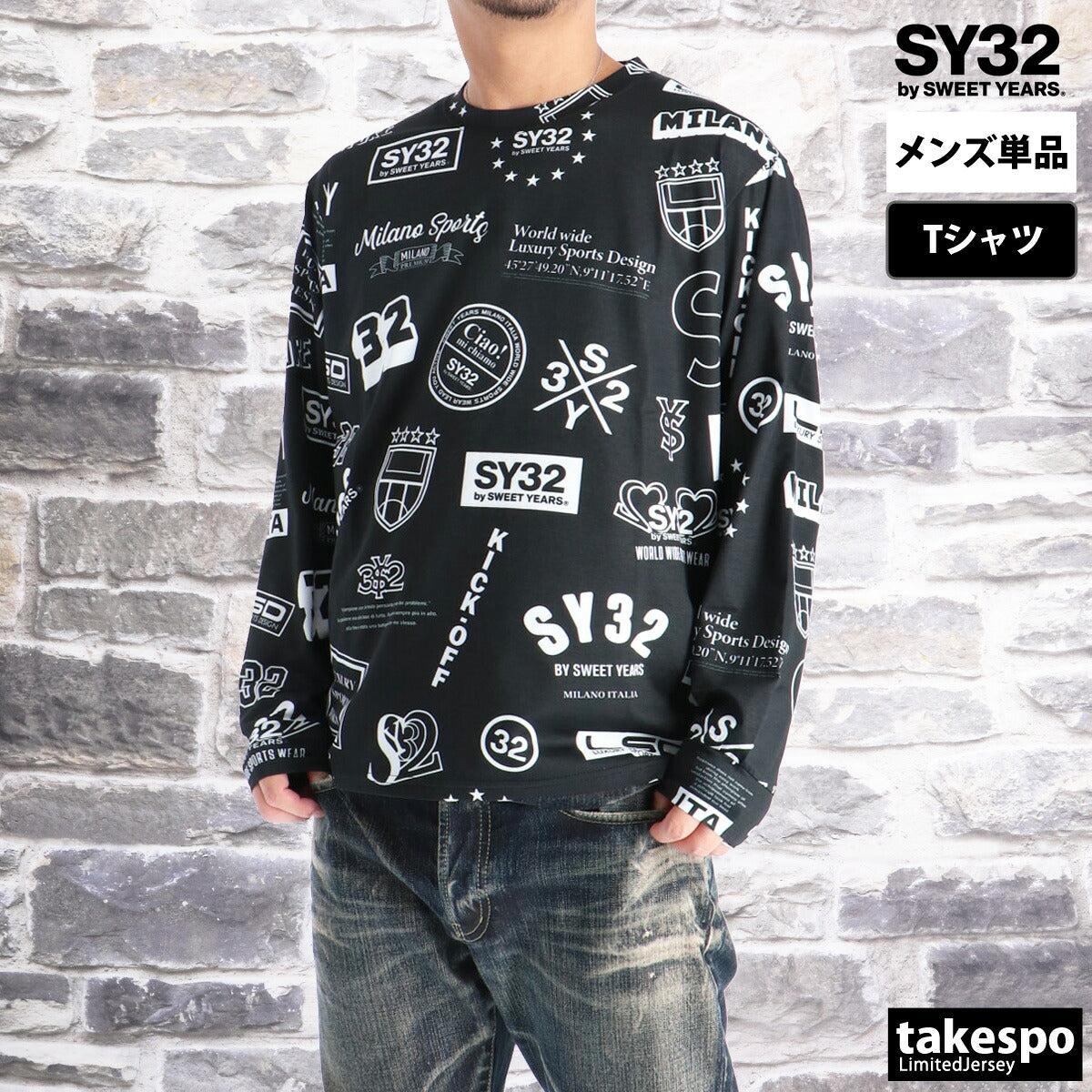 エスワイサーティトゥバイスィートイヤーズ Tシャツ メンズ ブラック ホワイト 15508