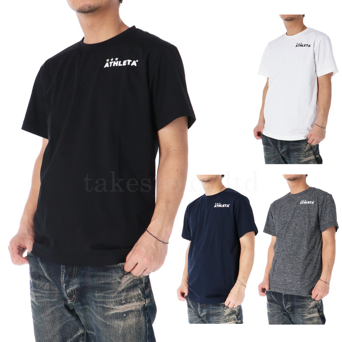 アスレタ Tシャツ メンズ ブラック ホワイト ネイビー グレー 18016