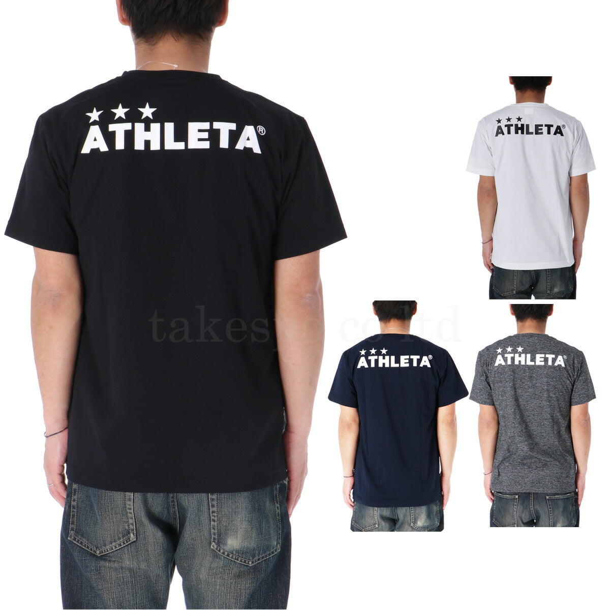 アスレタ Tシャツ メンズ ブラック ホワイト ネイビー グレー 18016