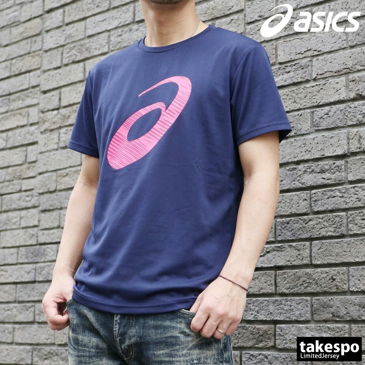 アシックス Tシャツ メンズ ドライビッグロゴ ブラック ホワイト ネイビー 2031E019