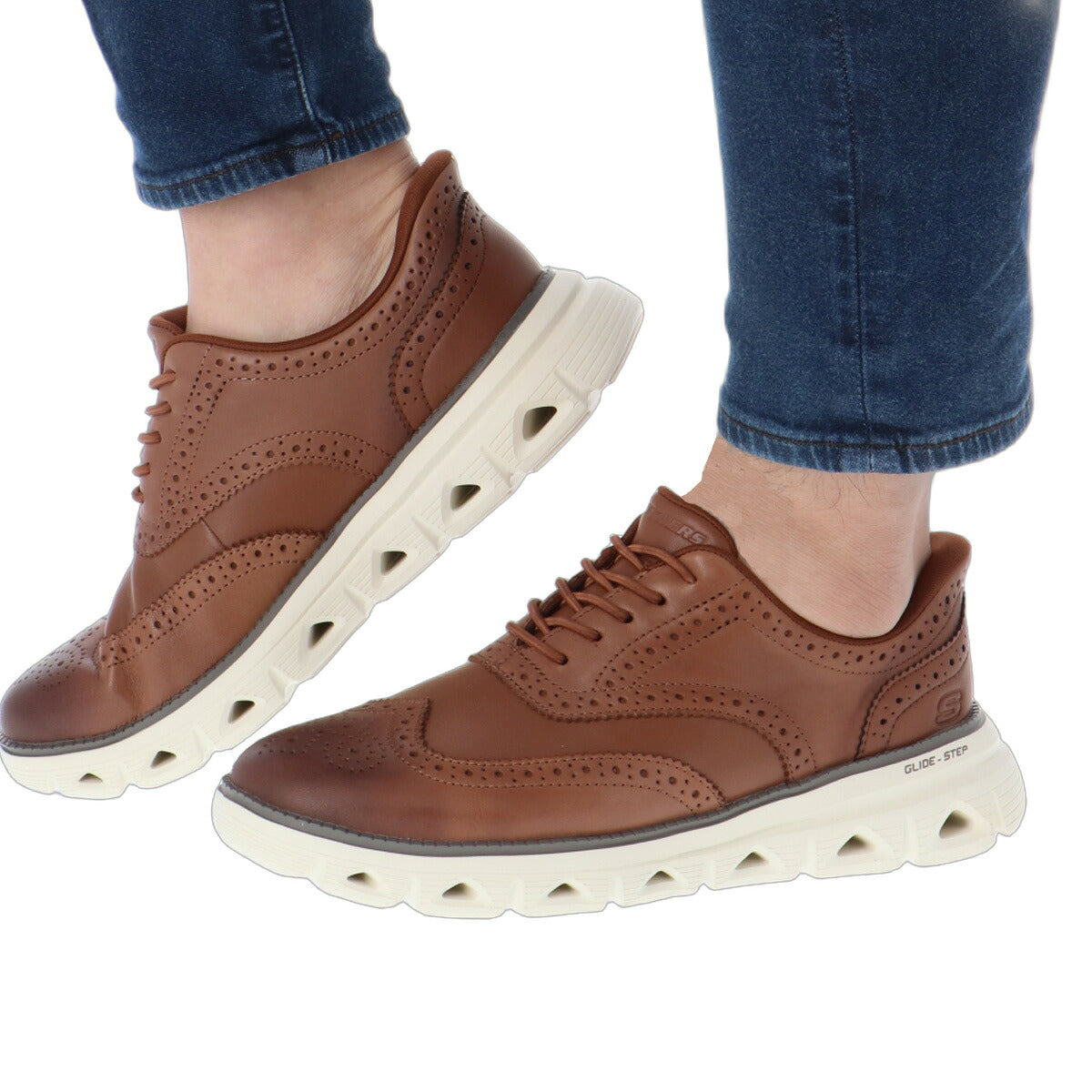 スケッチャーズ スリップインズ グライドステップ シューズ メンズ ブランド スニーカー SKECHERS スリッポン レザースニーカー 靴 くつ 手を使わず履ける 履きやすい ハンズフリー ゴムひも 旅行 黒 205928