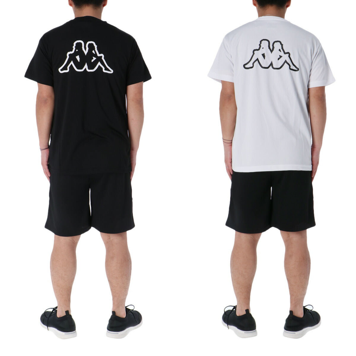 カッパ Tシャツ ハーフパンツ 上下 メンズ グラフィック ブラック ホワイト 215324