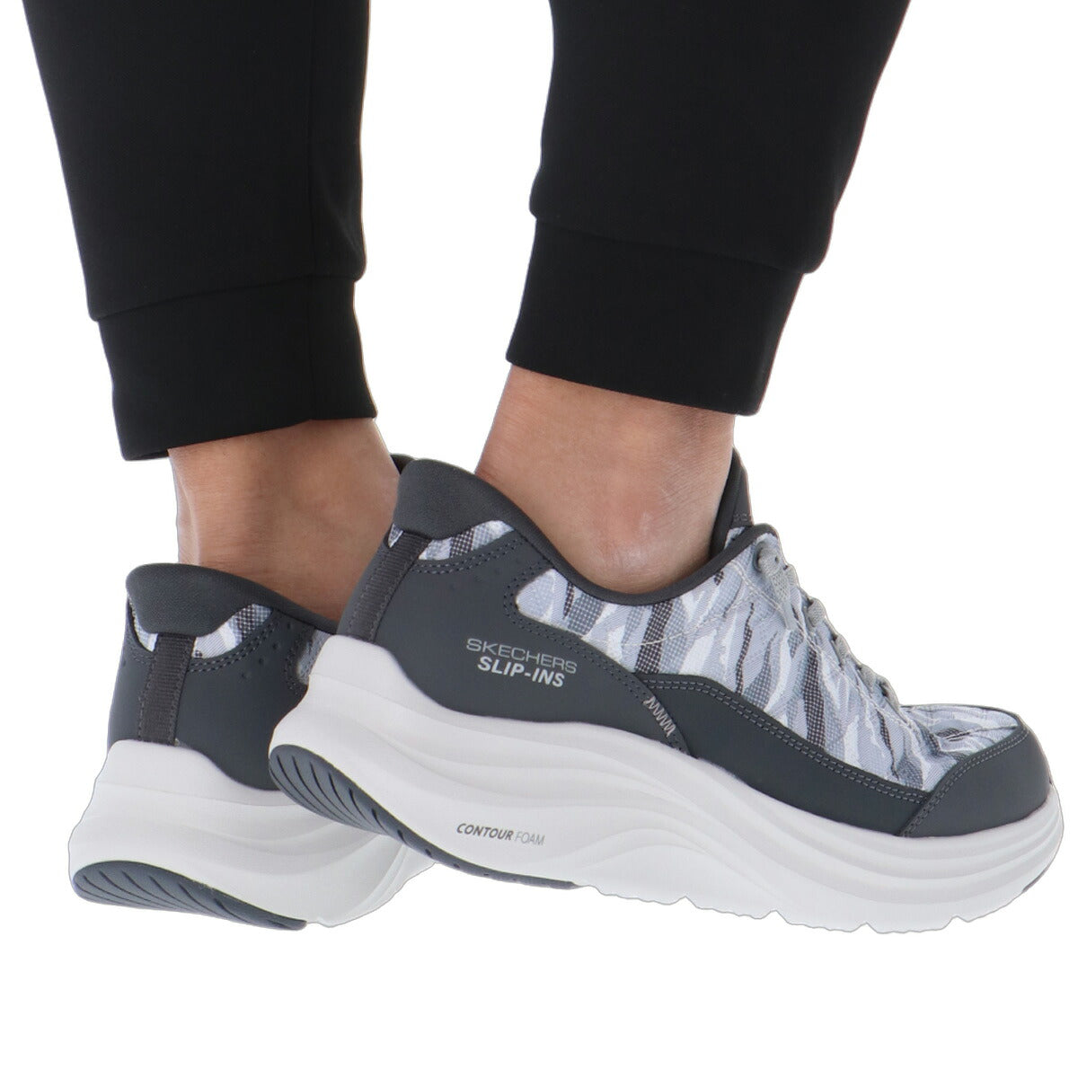 スケッチャーズ スリップインズ シューズ メンズ ブランド スニーカー SKECHERS スリッポン 靴 くつ 手を使わず履ける 履きやすい ハンズフリー ゴムひも ローカット 233292 グレー 大きいサイズ