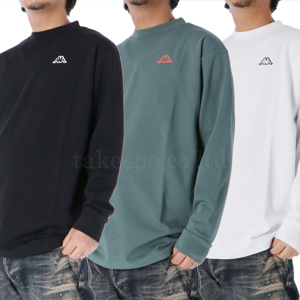 カッパ Tシャツ メンズ OS オーセンティック ブラック カーキグリーン ホワイト 244301