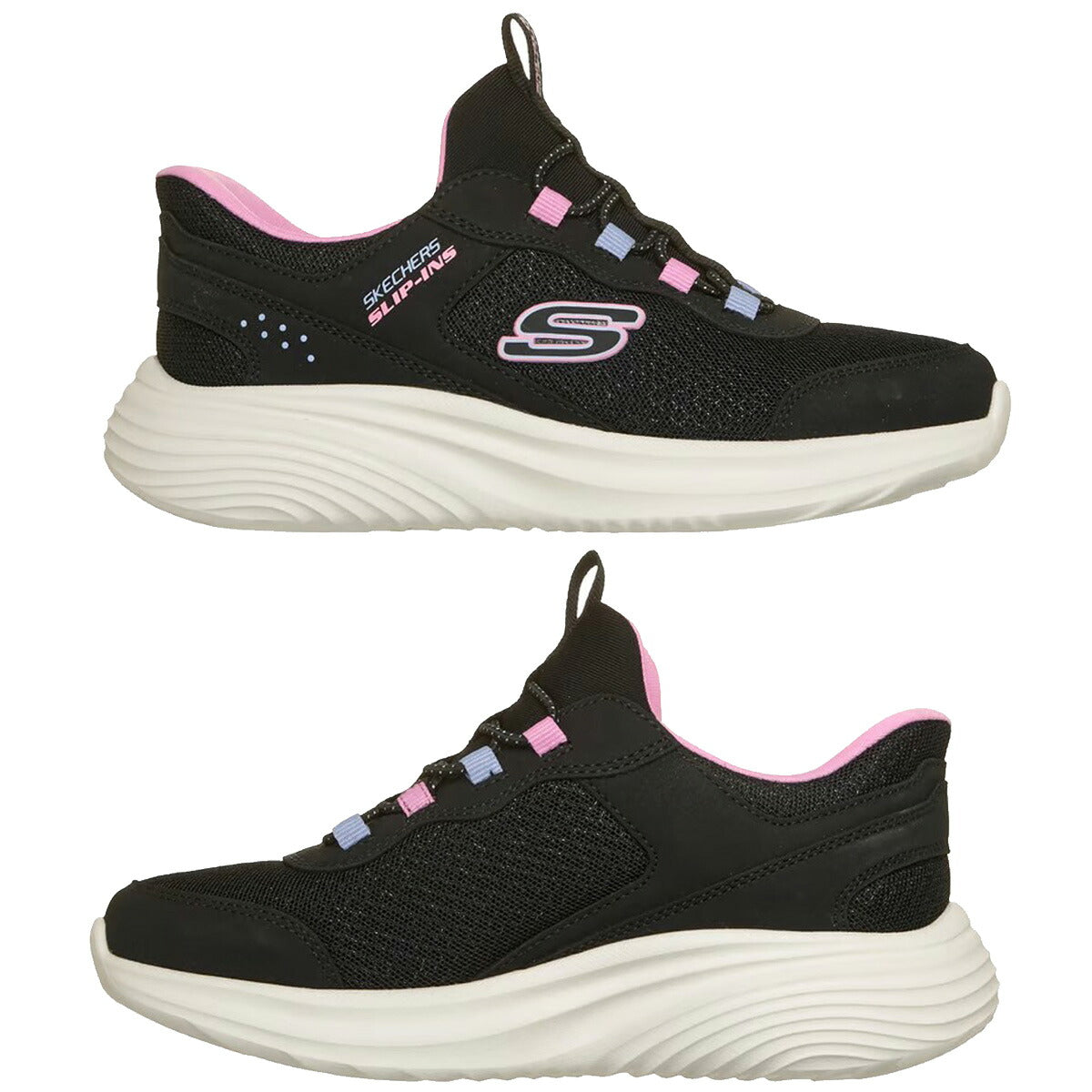 スケッチャーズ スリップインズ シューズ ジュニア ブランド スニーカー SKECHERS ガールズ スリッポン 靴 くつ 手を使わず履ける 履きやすい ハンズフリー ゴムひも ローカット 303690L ブラック
